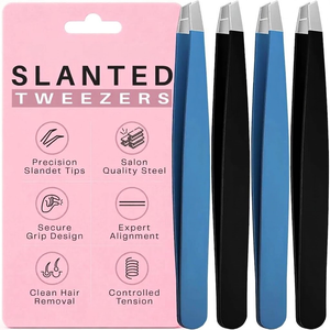 Stainless Steel 4-Piece Eyebrow Tweezers Set Eyebrow Clips & <b>Hair</b> Pluckers Beauty <b>Tools</b> for Precision <b>Hair</b> <b>Removal</b> - Product Image 1