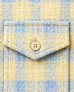 Customized Yellow Sky Blue Plaid Check Casual <b>Shirt</b> For <b>Men</b> Slim Fit Long Sleeve Button Down Cotton Stylish Premium Quality Wear - Product Image 5