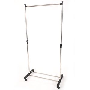 Supporto allungabile in argento a barra singola con guide verticali e orizzontali per vestiti e scarpe - Product Image 2