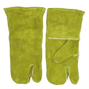 Cowhide Split Leather Mitts Oven BBQ Grill Fireplace Welder <b>Gloves</b> <b>Long</b> Sleeve Safety Bakery Use Tig Welding <b>Gloves</b> - Product Image 5