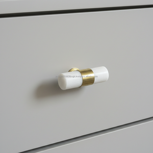 Poignée de meuble de cuisine minimaliste en marbre blanc de luxe AG Elements |   Quincaillerie de tiroir moderne en pierre 5 cm - Product Image 4