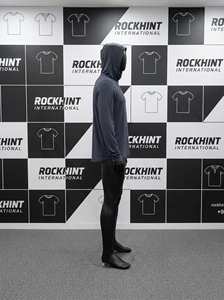 เสื้อฮู้ดผู้ชายน้ำหนักเบา ระบายเหงื่อได้ดี ยืดหยุ่น เหมาะสำหรับออกกำลังกาย แขนยาว สำหรับฝึกซ้อมในยิม รับสกรีนโลโก้ - Product Image 6