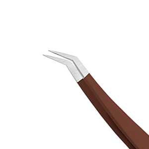 Pince à épiler de précision pour extensions de cils avec pointe fine inclinée pour l'application de cils classiques et volumineux, l'isolation et le coiffage professionnel - Product Image 3