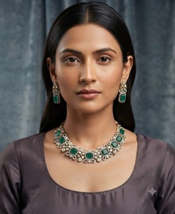 Radiant Gemstone Antique <b>Gold</b> Plated Kundan Necklace <b>Set</b> With Earrings Traditional Ethnic Wedding Wear <b>Jewellery</b> <b>Sets</b> Wholesaler - Product Image 6