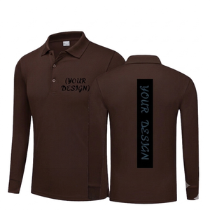 เสื้อกอล์ฟผู้ชายไซส์ใหญ่สีน้ำตาลเข้ม แขนยาว ระบายอากาศได้ดี ผ้าฝ้าย 100% 260 กรัม แบบเจอร์ซีย์ พิมพ์ลายสกรีน ยี่ห้อ Custom DROGEN EXPORT - Product Image 1
