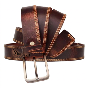 Cinturón Casual de Cuero de Búfalo Premium para Hombre, Venta al Por Mayor de Fábrica, Hebilla de Aleación de Alta Calidad, Certificado BSCI, 3.5cm - Product Image 1