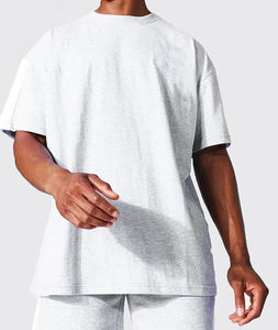 Ensembles de T-shirts et Shorts en Coton Personnalisables pour Hommes, Qualité Supérieure, Marque, Effet Délavé, Grammage Lourd, Style Streetwear, Uni, Coupe Oversize à Épaules Tombantes - Product Image 3