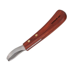 Double <b>Edge</b> Oval Hoof Knife for Horses Donkeys & Cattle Ergonomic Non-Slip Wooden Handle Portable Farrier <b>Tool</b> for Hoof Trimming - Product Image 3