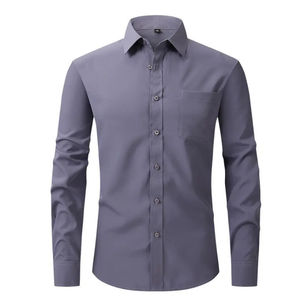 Camisas de Vestir Clásicas para Hombre, con Botones, de Sarga Sólida, Transpirables, Antiarrugas, 100% Algodón, Hechas en Pakistán, Colores Personalizados, OEM, Estilo Urbano - Product Image 6