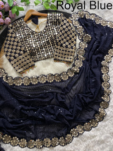 ชุดส่าหรีผ้าไหมปักลายพิเศษคอลเลคชั่นขายส่งที่มีดีไซน์หรูหราสำหรับผู้ค้าปลีกและร้านค้าออนไลน์ - Product Image 3