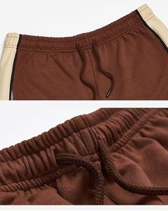 Unisex Brown Color Blocking <b>Tracksuit</b> Full Sleeve Elastic Waist Casual Winter Wear Hooded <b>Waterproof</b> Breathable - Product Image 4