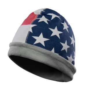 100% coton 16 oz petite taille résistant aux flammes FR bonnets réversibles drapeau américain et gris clair-vêtements de sécurité - Product Image 1