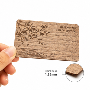บัตร NFC ไม้แบล็ควอลนัทแบบกำหนดเอง NTAG213 RFID สมาร์ทการ์ด 85.5x54 มม. เขียนซ้ำได้ ตั้งโปรแกรมได้ สื่อสารไร้สาย - Product Image 3