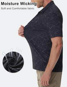 เสื้อโปโลกอล์ฟผู้ชายแขนสั้น เสื้อยืดพิมพ์ลายแห้งเร็ว เสื้อโปโลยืดหยุ่นระบายความชื้น - Product Image 5