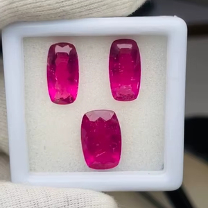 Juego de 3 piezas de rubelita natural de buena calidad y un brillo excelente con un color rojo impecable, corte y pulido perfectos a buen precio. - Product Image 4