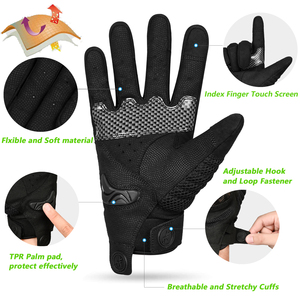 Guantes de Motocicleta para Hombre, para las Cuatro Estaciones, Guantes de Ciclismo Todoterreno, Protección Anticaídas para Todos los Dedos, Pantalla Táctil de Cinco Dedos - Product Image 2