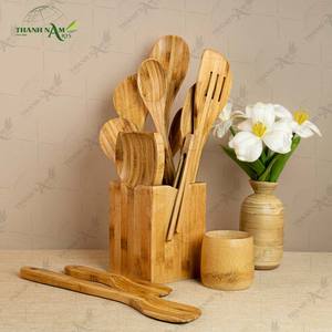 Juego de Utensilios de Cocina de Bambú, Herramientas de Cocina Hechas de Bambú Natural para Uso Doméstico y en Restaurantes - Product Image 5