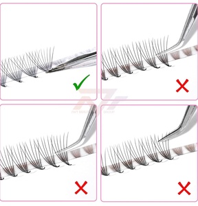Grappe de cils naturel 6D Base pointue Ventilateurs préfabriqués Ventilateurs lâches Tige moyenne Base pointue fine Promade Volume Ventilateurs Extension de cils - Product Image 2