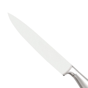 Couteaux utilitaires en acier inoxydable avec manche ergonomique en argent lisse et lame à tranchant fin pour la préparation quotidienne des aliments en cuisine - Product Image 5