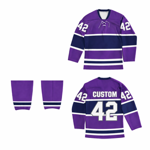 Maillot de hockey sur glace personnalisé en polyester sublimé, uniforme d'équipe professionnel, tissu respirant à séchage rapide, vêtements de sport en maille. - Product Image 1