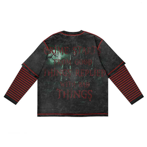 Oversized 100% Cotton Graphic Boxy Tee Double Layer Long Sleeve Shirts for Men Heavy Cotton over Size Boxy Double Layer <b>T</b>-Shirts - Product Image 4