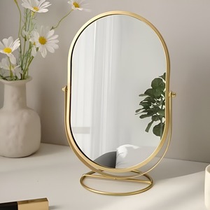Indian Manufacturer's Antique Gold Finish Minimalist Decorative Glass Living Room <b>Table</b> <b>Mirror</b> Wall Mounting at Lowest Price - Product Image 3