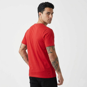 T-shirt en coton à manches courtes et col rond pour homme, coupe classique, couleur unie, jersey décontracté - Product Image 6