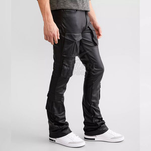 Approvisionnement direct d'usine, nouvelle arrivée, pantalon cargo en cuir sur mesure, pantalon cargo en cuir de haute qualité - Product Image 4