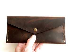 Custom Logo Handmade Luxury Leather Wallet Wholesale Long Envelope Money Pouch Clutch Bag Elegant Coin Purse Vendor Card <b>Holder</b> - Product Image 5