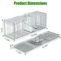 Cage à rongeurs pliable en fil galvanisé pour attraper et libérer des animaux vivants (ratons laveurs, castors, marmottes) - Gants de capture pour chats