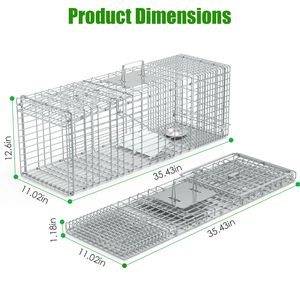 Jaula Plegable de Alambre Galvanizado para Captura y Liberación de Roedores Vivos (Mapaches, Castores, Marmotas) - Guantes para Captura de Gatos - Product Image 5