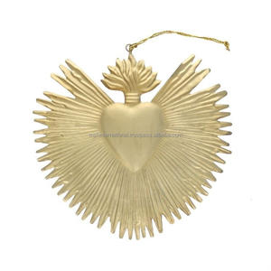 Métal Sacré Milagros Miroir Coeur Sacré Coeur Vintage Cadre Tenture Murale Décor - Product Image 5