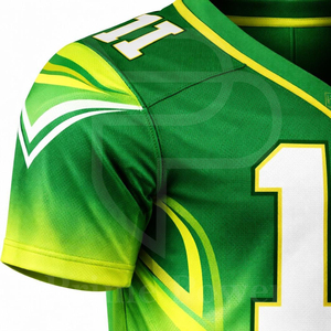 Conjunto de Uniforme de Fútbol Americano Personalizado, Pantalones y Camiseta, 100% Poliéster, Parte Delantera Corta, Tela de Malla Transpirable, Ropa Deportiva de Equipo, OEM, ODM, al por Mayor - Product Image 4