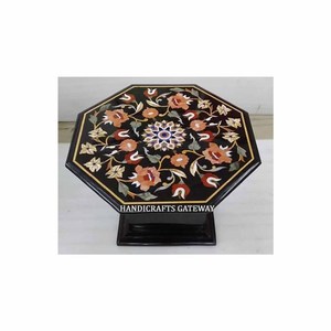 Nuevas ideas de productos con decoración de cena para hoteles y decoración de oficina, mesa de centro con incrustaciones de mármol negro Natural hecha a mano - Product Image 3