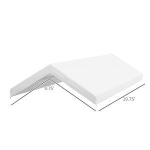 Abri de voiture 6m x 3m résistant aux UV, couverture de garage pour une ou deux voitures avec cordons élastiques - Blanc - Product Image 3