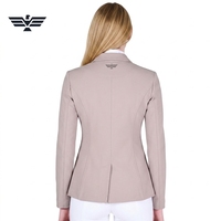 Chaqueta de equitación para mujer, personalizable en colores, manga larga, cintura media, con cremallera, bolsillos, cierre de botones, color sólido, tejido de spandex/poliéster