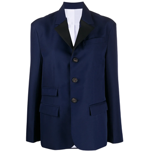 Nouveau Blazer Unisexe Haut de Gamme Sur Mesure pour Homme, Costume d'Affaires Bleu en Polyester Coupe Slim Anti-Plis Anti-Statique, Veste de Costume à Simple Boutonnage - Product Image 2