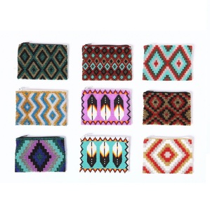 Stylish Vintage Beaded Embroidery Coin Pouch <b>Small</b> Bag Premium Colorful Seed Beads Coin Pouch With Zipper - Product Image 4