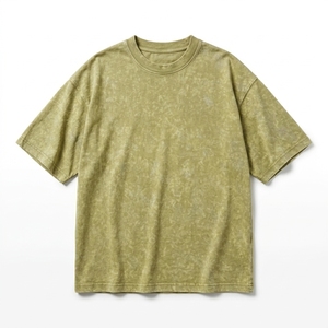 Camiseta Oversize Estilo Vintage con Lavado Ácido, Algodón Grueso, Ropa Casual de Verano para Streetwear - Product Image 1
