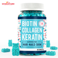 Gummies de collagène pour la croissance des cheveux avec biotine et kératine pour des cheveux plus volumineux, des ongles forts et une peau saine – Compléments vitaminiques