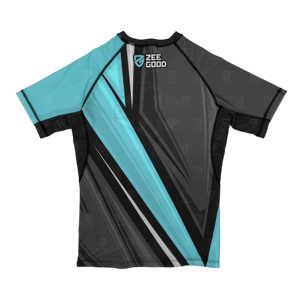 Camiseta de compresión (Rash Guard) de manga corta para MMA y BJJ, hecha a medida con logo personalizado por sublimación, tela de Spandex/Nylon de 220 g/m² - Product Image 2