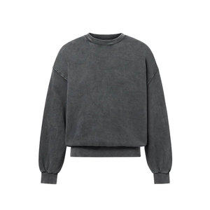 Sudadera Oversize de Cuello Redondo Unisex con Manga Linterna, Color Liso, Tejido de Algodón, Estilo Otoñal, Ajuste Regular - Product Image 1