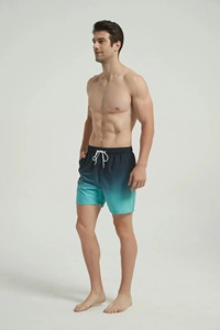 Short de bain à séchage rapide pour hommes, short de plage à taille élastique avec cordon de serrage - Product Image 3