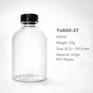 ขวด PET ขนาด 600 มล. รุ่น TU400-25.5 คอขวดขนาด 38 มม. สำหรับเครื่องดื่มอัดลม ขวดพลาสติกสำหรับบรรจุน้ำผลไม้ สำหรับการบรรจุภัณฑ์และจัดส่งไปยังเอเชียและอเมริกา - Product Image 1