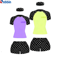 Set Celana Pendek Wanita Trendi Logo Kustom Motif Titik-titik Bando Musim Panas 2 Pcs Set Celana Pendek Wanita Kasual Set Kustom Streetwear