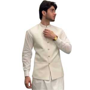 Gilet de mariage brodé pour homme – Gilet pakistanais sophistiqué – Vêtement ethnique formel – Occasion festive – Tailles et couleurs personnalisées - Product Image 1