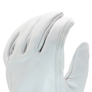 Guantes de cuero blanco con dedos completos, unisex, para trabajo al aire libre, para todas las estaciones, con cierre de tirón - Product Image 2