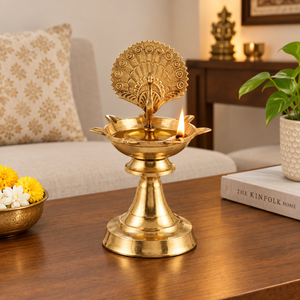 Premium Brass Oil Lamp Diya Table Top & Home <b>Mandir</b> Decorative Diwali Home Temple Decor Festival Lighting Durable Elegant Design - Product Image 4
