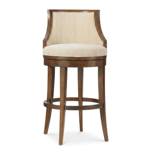 Taburete de Bar Moderno de Madera Maciza con Asiento y Respaldo Tapizados para Uso en Restaurantes y Hoteles - Product Image 2