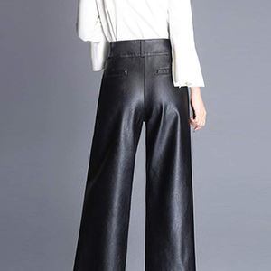 Pantalon en cuir pour femme, design personnalisé, haute qualité, nouveau style, hiver, devant plat, tissu toile, pantalon en cuir pour femme - Product Image 2